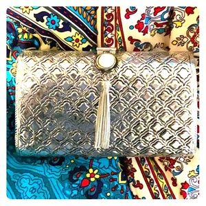 From St Xavier velvet lined metal clutch